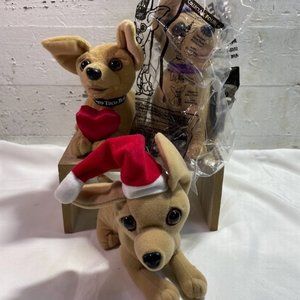 Lot of 3 Taco Bell Chihuahua Dogs Santa Happy New Year Valentine READ